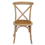 Sedia legno cross naturale impilabile 51x55x46,5/89h cm