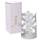 Round white snowflake metal tumbler holder cm ø8h20