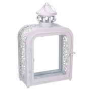 Lanterna metallo bianco cm17x9h30,5