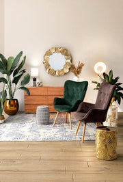 Tappeto moderno in cotone Bombay blu 140x200 cm