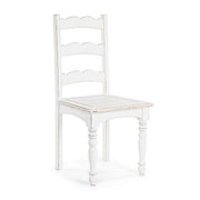 Sedia in legno stile rustico bianco shabby