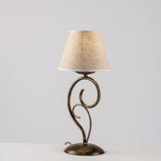 Lumetto Vienna Marrone Oro una luce paralume effetto tessuto 16x h38 cm