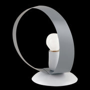 Lumetto comodino in ferro Bianco Grigio una luce 19x h21 cm