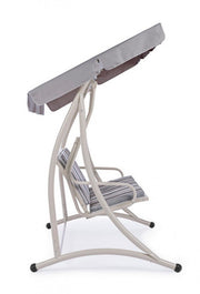 Dondolo in acciaio tre posti Avorio GRELY 190x120x h185 cm