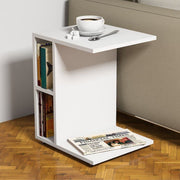 Tavolino da divano Newceylin porta computer vani a giorno  bianco