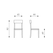4xSedia in legno laccato bianco  con seduta in similpelle 445xh. 82 cm