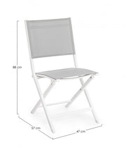 Sedia Per Esterno In Alluminio Bianco Grigio Elin 47X57X H88 Cm