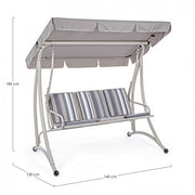 Dondolo in acciaio tre posti Avorio GRELY 190x120x h185 cm