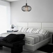 Lampada a sospensione Terla MDL3674 con struttura in ferro e diffusore in vetro EFFEZ