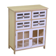 Mobiletto naomi 2 ante + 4 cassetti naturale rettangolare cm 60x30h72