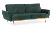 Divano letto tre posti in velluto Verde Scuro JOHNNY 210x83x h85 cm
