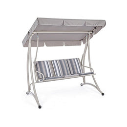 Dondolo in acciaio tre posti Avorio GRELY 190x120x h185 cm