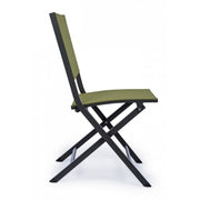 Sedia per esterno in alluminio Antracite Verde ELIN 47x57x h88 cm
