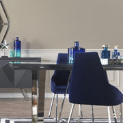 Sedia Enzio tessuto blu parliament