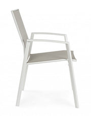 Sedia arredo giardino con bracciolo  bianco Cruise