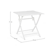 Tavolo da esterno pieghevole in alluminio Bianco ELIN 70x70x h71 cm