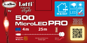 Catena 500 MicroLED Bobina 25m cavo metallo rosso