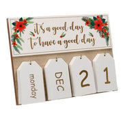 Calendario legno bianco rettangolare cm25x18x2,5