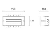 Applique in alluminio pressofuso con diffusore opalino - Luce calda - 10W - 840 lumen - IP54 grafite