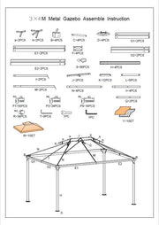 Gazebo dallas lusso 3x3m con zanzariera 400g/m2