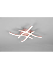 Plafoniera Moderna Design Hashtag Route Oro Rosa Led 4000k Trio Lighting