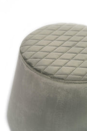Pouf velluto metallo grigio cm 46,5 x 46,5 x h 33