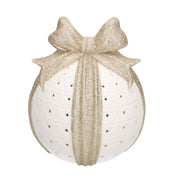 Pacco regalo bianco oro con led tondo cmø13,5h16