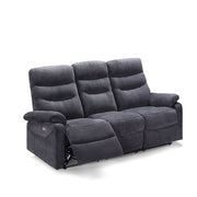 Divano 3 posti con 2 recliner elettrici grigio scuro L 198 x P 92 x H 109 cm