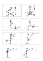 Ombrellone alluminio color sabbia e palo laterale 4x4 m