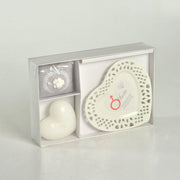 Candela c/piattino cuore marte licheni&muschio cm26x17h4,5 - 15ore