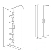 Armadio scarpiera multiuso noce country due ante 6 ripiani h.182x71x38 cm