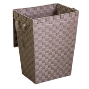 Rectangular dove gray lined polyester basket cm40x30h53