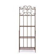 Scaffale pieghevole quattro ripiani in acciaio Marrone MELANIE 57x28x h164 cm