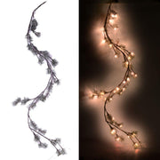 Snowy green garland with 44 leds cm180h20