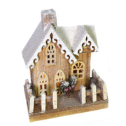 Casetta legno con led naturale cm22x14h30