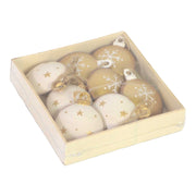 Addobbo metallo confezione 8pz bianco orocm11x11h2,5