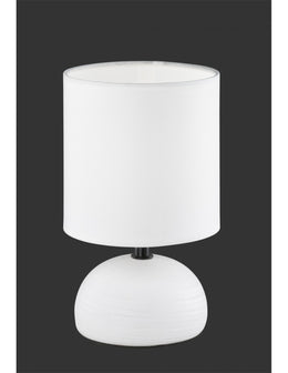 Lumetto Bianco Base Ceramica Paralume Tessuto Trio Lighting