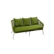 Set salotto da giardino VISALIA in alluminio Bianco e corda Verde 4 pezzi