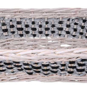 Cesto vimini intreccio azzurro bianco rettangolare cm53/59x38h13