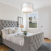 Lampada a sospensione Polo MDL2355 in tessuto grigio