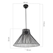 Lampada a sospensione Panama MDL4135 filo metallico nero EFFEZ