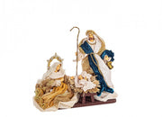 Sacra Famiglia Eden Stand Blu-Oro 25X27H