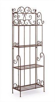 Scaffale pieghevole quattro ripiani in acciaio Marrone MELANIE 57x28x h164 cm