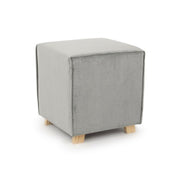 Pouf in velluto vintage Grigio Chiaro ADELINE 40x40x h44 cm