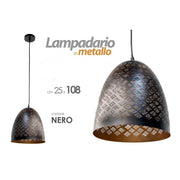 Lampadario urban industrial moderno  in metallo cm 25 x 108 nero