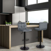 Sgabello regolabile Mosva grigio con gambe nere opache Seduta in velluto, regolabile