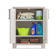 Armadio basso in resina due ante tre ripiani Beige GULLIVER 80x44x h100 cm