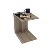 Tavolino panchina a C per salotto colore quercia 35x45xh.62 cm