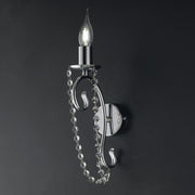 Applique in ferro Cromato una luce con strass 16x h32 cm