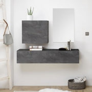 Mobile da ingresso con specchio finitura ossido L. 138  P. 42 cm